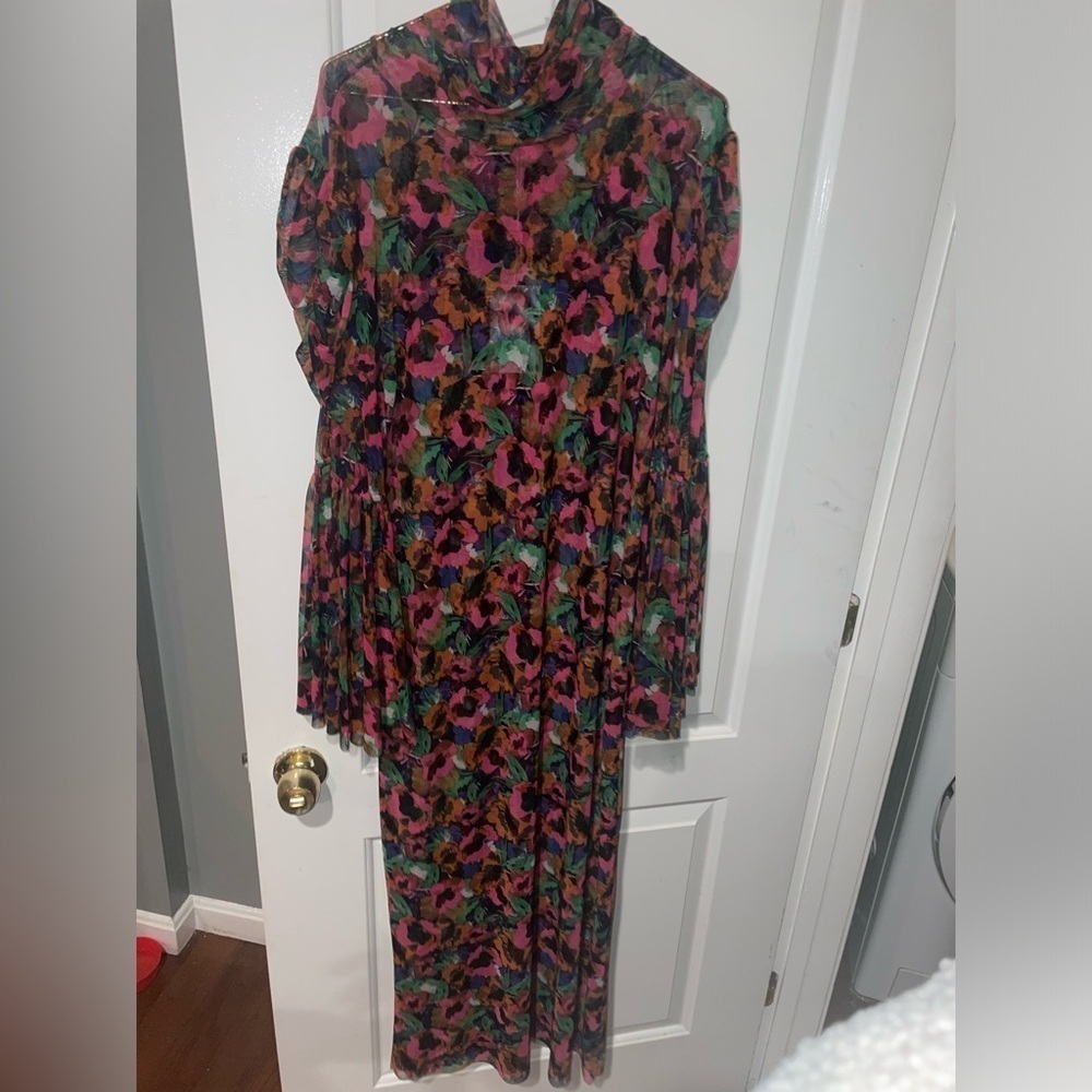 New! Misa Los Angeles Elektra Dress in Jewel Tone Flora MISA 🌺 Large NWT! - Picture 9 of 13